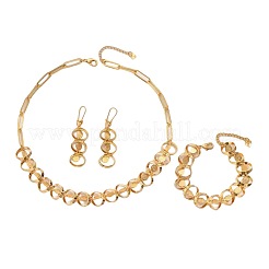 Legierung ovale Gliederkette Halsketten & Armbänder & Creolen-Sets&nbsp;FS-WG0574A-01