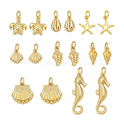16pcs 8 Arten Messinganhänger&nbsp;KK-PH0013-86