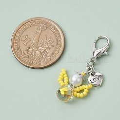 Decorazioni pendenti con perline di vetro angelo&nbsp;HJEW-MZ00109-02