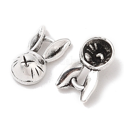 Pendentifs lapin en alliage de zinc de style tibétain&nbsp;X-TIBEP-R334-037AS-RS