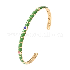 304 Edelstahl Emaille Manschette Armreifen für Damen&nbsp;LS-BJEW-H637-02A-G