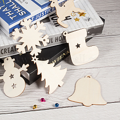 Thème de noël pendentifs en bois décorations&nbsp;WOOD-FG0001-02