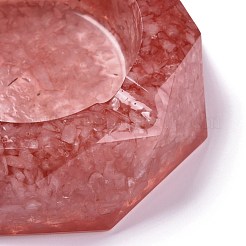 Kunstharz mit Aschenbecher aus natürlichen Rosenquarzsplittern&nbsp;DJEW-F015-07F