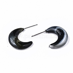 Pendientes de medio aro de resina transparente&nbsp;EJEW-T012-02-B05