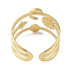 Ionenplattierung (IP) 304 Edelstahl Emaille Manschette Fingerringe&nbsp;RJEW-L107-037G-01