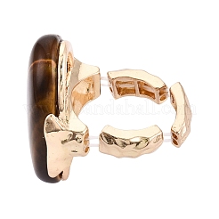 Anelli per dita allungabili naturali con occhi di tigre&nbsp;RJEW-N055-01D