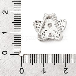 Micro latón allanan charms de la diapositiva de circonio cúbico&nbsp;ZIRC-I068-22P-01