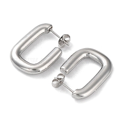 Pendientes rectangulares de acero inoxidable 304 para mujer&nbsp;X-EJEW-P234-04P