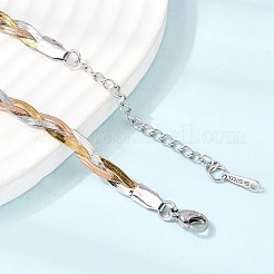 Colliers unisexes en acier inoxydable 304 tressé à maille serpent plate&nbsp;NJEW-K305-12A-M