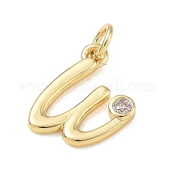 Latón micro pavimenta claro cubic zirconia encantos&nbsp;KK-D289-66G-W