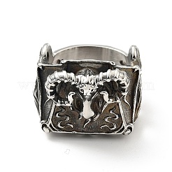 Anillo de acero inoxidable 316 con forma de caverna para el dedo&nbsp;RJEW-C030-01D-AS
