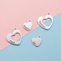 8 pièces 4 styles coeur creux avec mot&nbsp;STAS-CJ0001-223