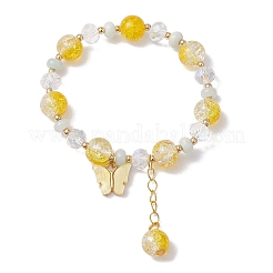 4 pz braccialetti con ciondoli in perline di vetro crackle&nbsp;BJEW-JB11274