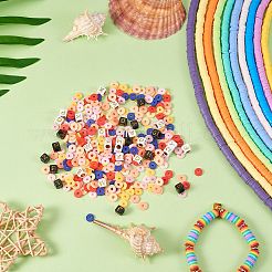 Flache runde handgemachte Fimo Perlen&nbsp;CLAY-SZ0001-70