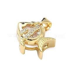 Pendentifs avec zircon cubiques à micro-pavés en laiton&nbsp;KK-F930-16G-02