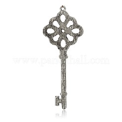 Skeleton Key argento antico strass lega placcato grandi ciondoli&nbsp;RB-L082-08AS