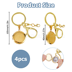 4 Stück Medaillon-Anhänger aus Edelstahl 316&nbsp;KEYC-HS00024