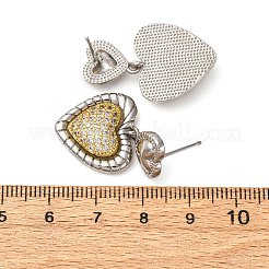 Boucles d'oreilles en laiton micro pave zircone cubique transparente&nbsp;EJEW-D322-01P