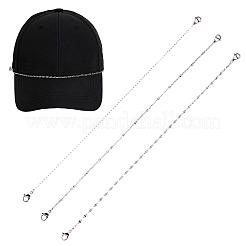 3 juego de cadena para gorra de béisbol de acero inoxidable 304 de 3 estilos&nbsp;AJEW-TA00027