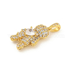 Placage de rack pendentifs en zircone cubique clair en laiton&nbsp;KK-P277-38G-01