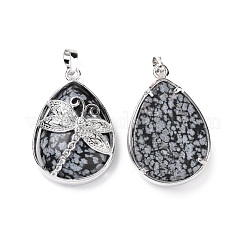 Pendentifs de flocon de neige en obsidienne naturelle&nbsp;G-G900-01P-13