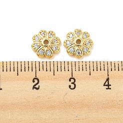 Tapa de abalorios de latón con pavé de circonita&nbsp;KK-H452-30G