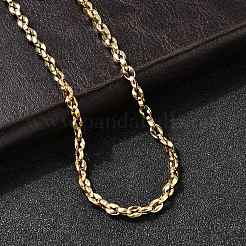 4 mm 304 Edelstahl Kaffeebohnen-Gliederkette Halsketten für Damen&nbsp;NJEW-B134-06A-G