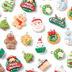 30 stücke 15 stile weihnachten undurchsichtige harz anhänger&nbsp;CRES-FS0001-33