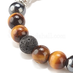 Rundes Stretch-Armband mit natürlichen Edelsteinen&nbsp;BJEW-JB08180