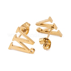 Boucles d'oreilles à tige en acier inoxydable 304 avec placage ionique (IP)&nbsp;FIND-Q103-01W-G