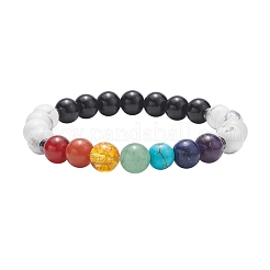4 Stück 4-teiliges Stretch-Armbandset mit natürlichen und synthetischen gemischten Edelsteinen&nbsp;BJEW-JB09347