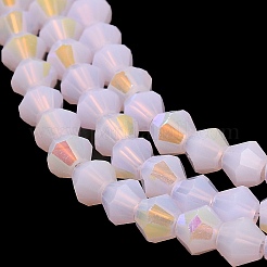 Chapelets de perles en verre électroplaqué d'imitation jade&nbsp;EGLA-A039-J2mm-L02