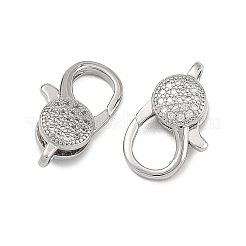 Chiusure a moschettone Shegrace in ottone con micro pavé di zirconi cubici trasparenti&nbsp;XGRQ58266-762P