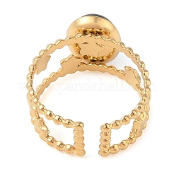 Anillos de dedo ovalados de ágata negra teñida y calentada de forma natural&nbsp;RJEW-Z057-11G-07