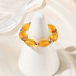 Bagues en ambre naturel pour femmes&nbsp;RJEW-JR01087-02