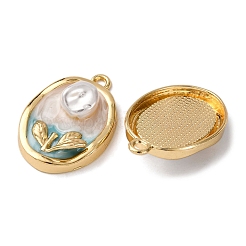 Leichtgoldfarbene Emaille-Anhänger&nbsp;ENAM-B028-30KCG-02