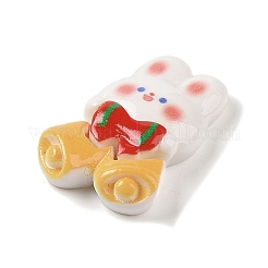 Cabochons décodés en résine opaque sur le thème du lapin de Noël&nbsp;RESI-S397-02E