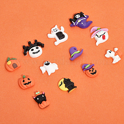 28 Stück 14 Stile Halloween undurchsichtige Harz-Cabochons&nbsp;RESI-CA0001-60