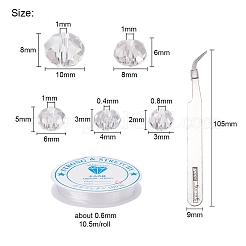 710 Stück transparente facettierte Unterlegscheibe Glasperlen&nbsp;DIY-YW0003-11