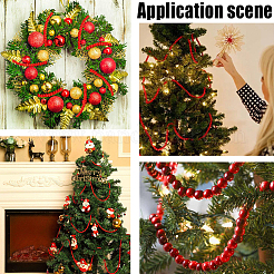 Pendentifs décoratifs en perles rondes en bois pour décorations de Noël&nbsp;HJEW-WH20003-49A