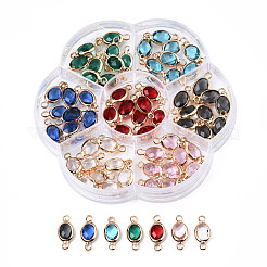 70 Stück 7 Farben k9 Glasverbinder Charms&nbsp;GLAA-N038-24