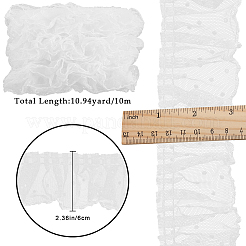 10 m plissiertes Spitzenbesatzband aus Polyester&nbsp;DIY-GF0009-03C