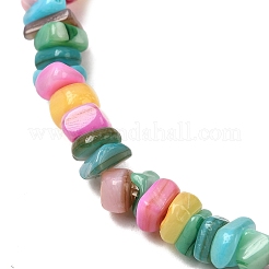 Gefärbte natürliche Süßwassermuschelperlen Stretch-Armbänder für Mädchen&nbsp;BJEW-JB12281