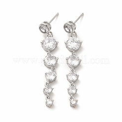 Pendientes colgantes de circonita cúbica de latón para mujer&nbsp;EJEW-H091-08
