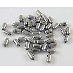 Eisen-Perlen, Oval, Platin Farbe, 4.8x2.4 mm, Bohrung: 0.5 mm, ca. 900 Stk. / 50 g
