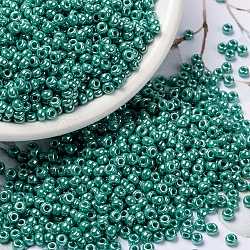 Perline rotonde miyuki rocailles, perline giapponesi, 8/0, (lustro verde turchese opaco rr435), 8/0, 3mm, Foro: 1 mm, circa 2111~2277pcs/50g