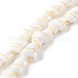 Chapelets de perles de coquillage naturel, conque, couleur de coquillage, 9~22x5~13mm, Trou: 0.8mm, Environ 27~28 pcs/chapelet, 15.47'' (39.3~39.5 cm)
