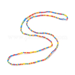 Perles de taille, perles de rocaille en verre chaîne de corps extensible, bijoux de bikini de mode pour les femmes, colorées, 31-1/2~32-1/4 pouce (80~82 cm)