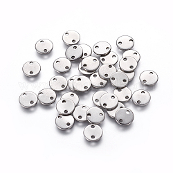 304 connettori per maglie in acciaio inossidabile, rotondo e piatto, colore acciaio inossidabile, 8x1mm, Foro: 1.4 mm