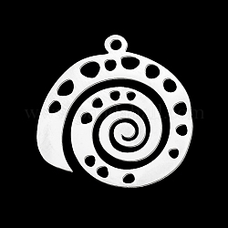 201 Stainless Steel Pendants, Laser Cut, Vortex, Stainless Steel Color, 22x20.5x1mm, Hole: 1.6mm